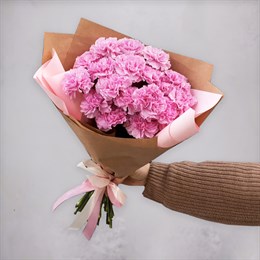 Букет цветов из розовых диантусов Малиновое мороженое
